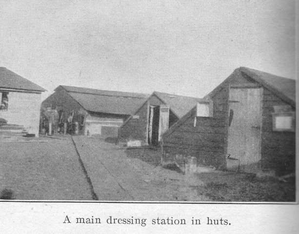 A main dressing station in huts.